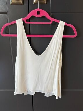 White V-Neck Sleeveless Women's Top